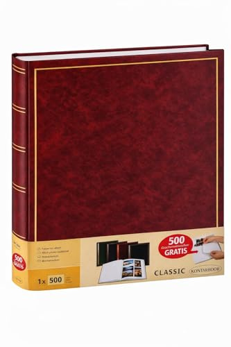 Album traditionnel jumbo 100 pages pour 500 photos 10x15 - Rouge.