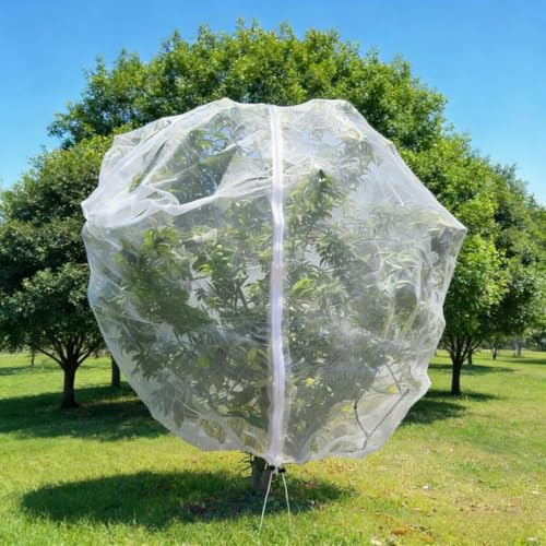 1 Pack 13x13ft Extra Large Fruit Tree Netting with Double Zipper & Double Drawstring, Heavy Duty Bird Netting for Fruit Trees, Reusable Tree Net to Protect from Birds, Squirrels, Deer (1)