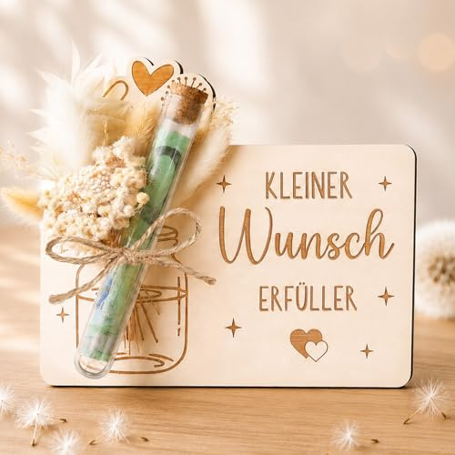 Wunscherfüller Geldgeschenk Verpackung mit Trockenblumen | Geldgeschenke Geburtstag Hochzeit Einschulung Firmung Reise Weihnachten, Wunschgutschein Geschenke für Frauen Mädchen