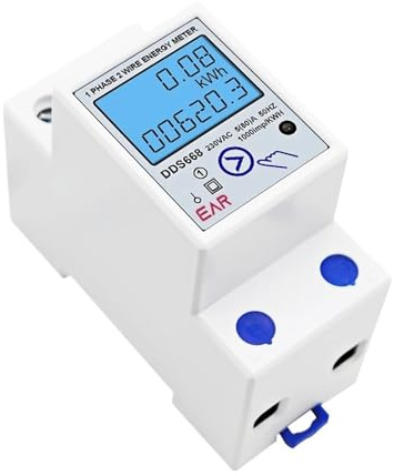 Wattmètre à affichage numérique LCD monophasé, AC 230V 50/60Hz 60/80A, consommation d'énergie, compteur électrique sur Rail Din, kWh rétro-éclairé