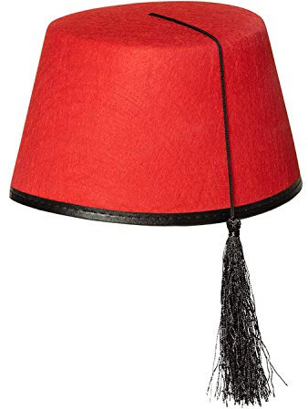 Boland 04016 - Chapeau pour adulte Fez Fadime, rouge avec gland noir, fête costumée orientale, fête à thème, carnaval