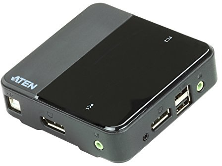 ATEN USB DisplayPort/Audio 2 Port KVM Switch CS782DP 4K UHD (3840 × 2160 @ 60 Hz) 4K DCI (4096 x 2160 @ 60 Hz), support Windows, Mac, Sun, and Linux, UK, 1 KVM Market Leader,black