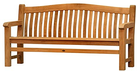 Teak Gartenbank 3-Sitzer Parkbank Massivholz wetterfest premium