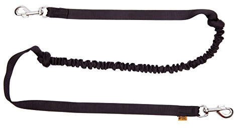 Dingo stötdämpande koppel 2 krokar för Canicross handsfree bly svart