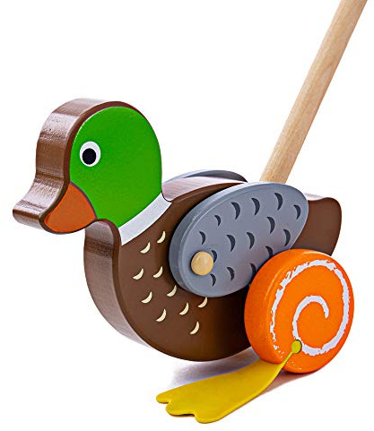 Bigjigs Toys Jouet à Pousser (Canard)