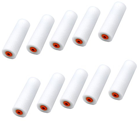 10× Schaum Schwamm Lackierrolle Farbwalze Malerrolle Malerwalze 10x3.5x0.7cm und Glatt Werkzeug