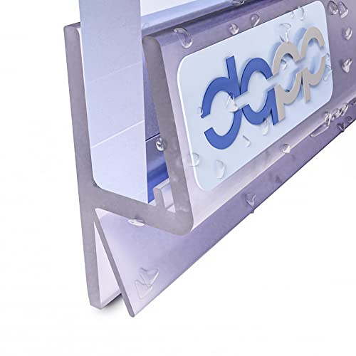 DQ-PP Duschdichtung 200cm – für 6mm - 8mm Glastür Stärke – UK29 – Wasserablaufprofil Wasserabweisprofil – Duschabdichtung Duschwand – Ersatzteile für Duschkabine – Transparent