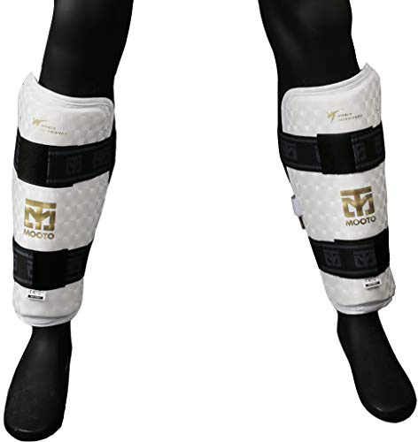 Mooto Korea Taekwondo Extera S2 Shin Protector Guard WT Logo MMA Martial Arts Kickboxing Karate Training Match Gym School Academy (Small(Length 24cm or 0.78 ft))