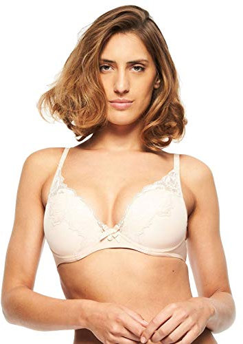 Chantelle 6762 Orangerie Lace Plunge Bra 30D, Skin Rose