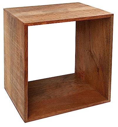 invicta INTERIOR Handgearbeiteter Beistelltisch MAKASSAR 43cm Mangoholz Regal Nachttisch Tisch