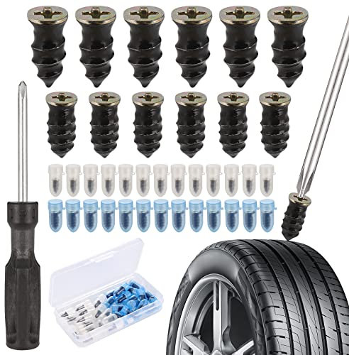 Zocipro 30 Stück Vakuum Reifen Reparatur Nagel,Reifenreparatur, Reifen Reparatur Nagel,mit Schraubendreher,Reifenreparatur-Gumminagel,Schlauchlose Reifen-Reparaturset, für Auto, Motorrad