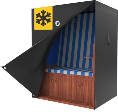 VERDOBA - Premium Strandkorb Schutzhülle Winterfest 600D Oxford - 100 x 155 x 160 cm große Strandkorb Schutzhülle - wasserdichte Strandkorbhülle mit YKK Reißverschluss & UV-Schutz