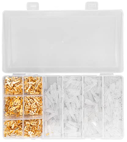 600 Stück Männlich Weibliche Flachstecker, Isolierte Kabel Crimpverbinder mit Transparenter Ummantelung, Vollständig Isolierte Nylon Quick Crimp Klemmen Kabelschuhe
