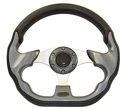 Sportlenkrad,Lenkrad Universal 13 320mm Racing Sportwagen Lenkrad mit Hupenknopf Kohlefaser (Color : Carbon)