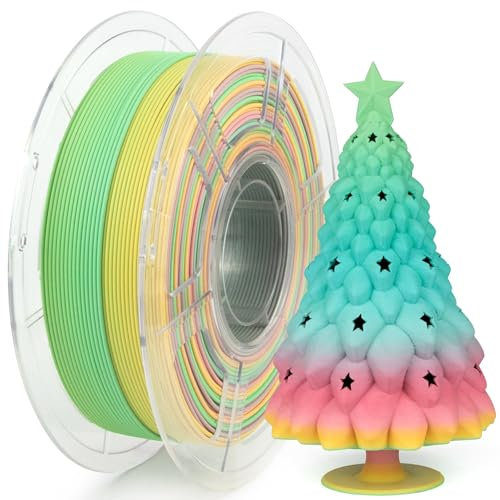 iSANMATE Matt Rainbow Hohe Geschwindigkeit PLA+ Filament 1.75mm 1KG/Spule, High-Speed 3D Drucker Filament PLA+ für Schnelles Drucken Geeignet, Unterstützt Druckgeschwindigkeit 30-500mm/s