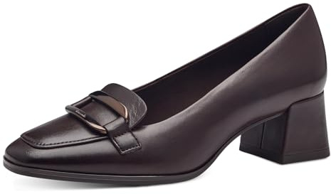 Tamaris Damen Pumps Leder Blockabsatz bequem; MAHOGANY, EU 42