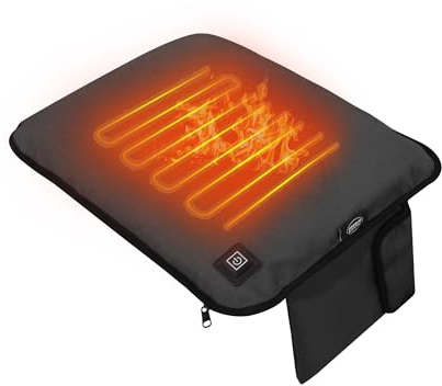 MYDAYS OUTDOOR Portable Heated Seat Cushion Outdoor,Heated Stadium Seats for Bleachers,(No Power Bank) Waterproof Seat Pad Great for Camping, Fishing, Office Chair (Black)
