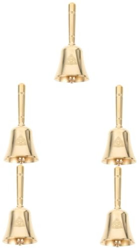 Ciieeo 5St kleine Altarglocke dekorative hängende Glocken Handglocken tischklingel tischglocke die Peripherie kleine Glocke Restaurant-Service-Glocke Messing die Klingel um Ornamente