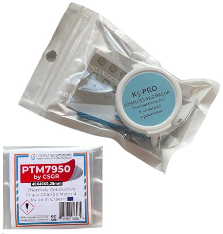 PTM7950 by CSGR 40x40x0.25mm Phase Change Material & K5 PRO 20g Thermal Paste Set – Top Recommended Cooling Solution for PCs & Consoles