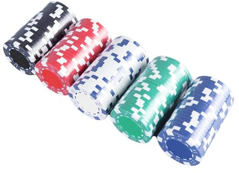 Poker Chips Set for Texas Hold’em, Professional -Style Set with Aluminum Case, Complete Chip & Kit Blackjack, Card Clubs, Parties & Game Nights, 7.87x2.76x2.36 Inc