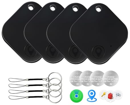 Bluetooth Smart Tracker Tag Compatible con Buscar de Apple (Solo iOS, No para Android), Localizador para Mochila/Maleta/Billetera, Negro