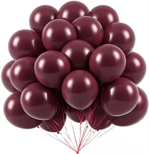 Luftballons Burgunderrot, 100 Stück Burgund Luftballons, 10 Zoll Latex Luftballons Geburtstag, Ballon Party Deko Geburtstag Hochzeit Festival Jubiläum Deko