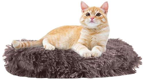 RICHRAIN Katzenkissen Rund,Plüschkissen Katzen Hunde, rund, warme Matte | Größe S: 37 cm