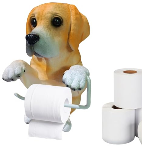 Celuicion Distributeur De Rouleau De Papier Toilette - Accessoire de Rangement pour Porte-Serviettes | Support Décoratif Chien Gain De Place pour Cuisine Salle De Bain Petits Espaces Déco Champêtre
