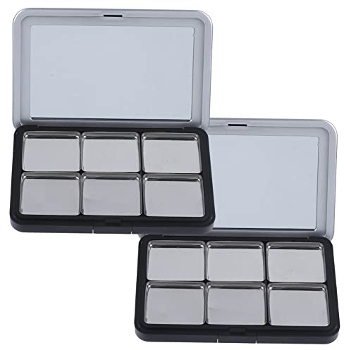 COMPUKAS Leere Lidschattenpalette 2 Satz 6-fach Magnetisch Dunkel Schwarz Kosmetikbehälter Nachfüllbar Make up Aufbewahrung Für Lippenstift Rouge Reise