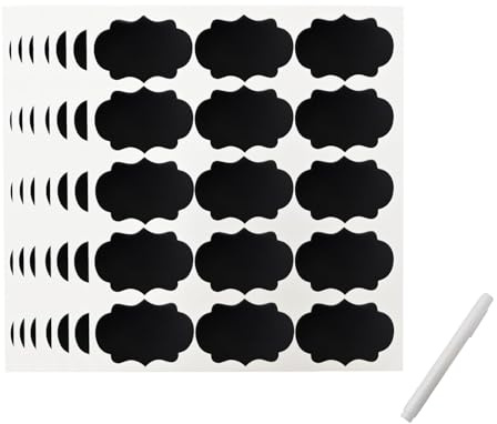 Pevlkawr 105 Personalisierte Klebeetiketten Schilder Aufkleber Zum Beschriften Schilder Schwarze Etiketten Zum Beschriften Beschriftung Wasserfeste Für Küche Gewürzgläser, 3,5 X 5cm