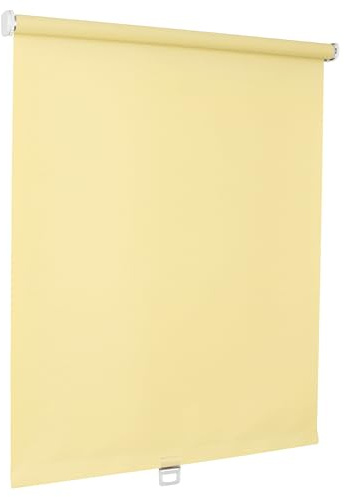 Print Cycero packaging Springrollo - Mittelzugrollo - 200 x 180 cm gelb - Lichtdurchlässig Mittelzugrollo, Zugrollo - Tageslicht Schnapprollo - Verdunkelungsrollo - Standard Stoff Rollo
