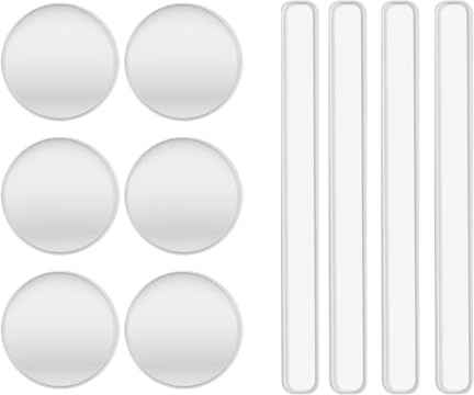 Clear Furniture Wall Bumpers, Rubber Bumper Self Adhesive Protector, Door Slam Silencer Stripes Anti Collision Pad for Chair Back (6 Circles + 4 Long Strips)