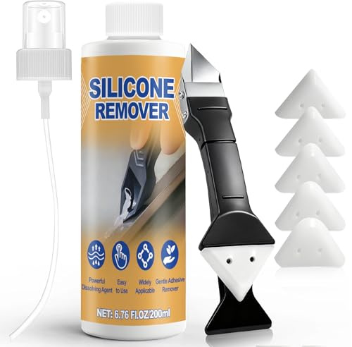 AllisWay 200ml Dissolvant Joint Silicone, Dissolvant Silicone, Enlever Joint Silicone, Puissant Enlèvement, Convient pour les Cuisines, Salles de Bain, Toilette, Salles de Douche