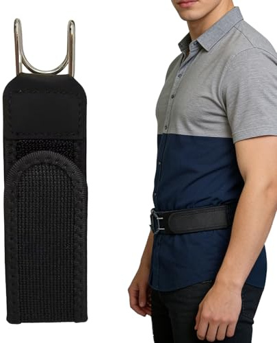 Gancio per cintura senza fibbia, 60 cm, flessibile, in poliestere, per pantaloni, cintura a cricchetto, cintura elastica a scatto, cinture laterali invisibili con gancio in metallo, per lavoro