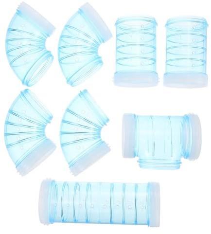 Uonlytech Tunnel en Plastique Bleu pour Cage à Hamster Soi-même, Outil de Labyrinthe DIY pour Souris et Hamsters, Accessoire Enrichissant L'habitat