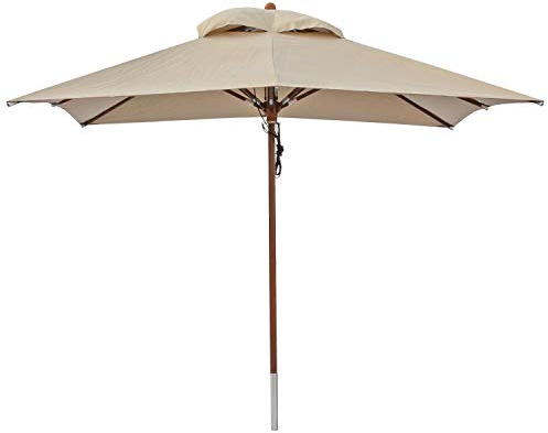 anndora® Sonnenschirm Gartenschirm Marktschirm 3 x 3 m eckig wasserabweisend + Winddach Dark Natural