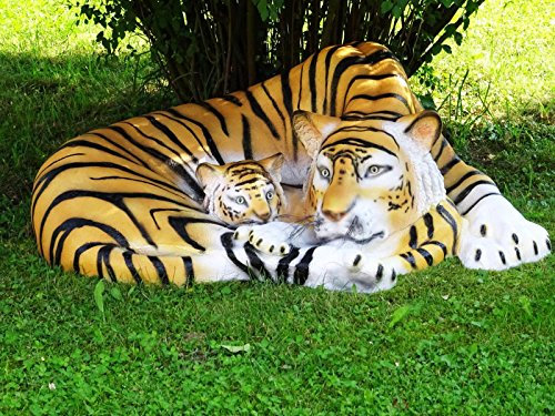 XXL Tiger mit Baby~LEBENSGROSS~LÖWE Deluxe Gartendeko~Gartendekoration~DEKO~Wow