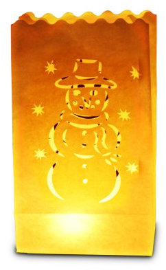 Candle Bags UK Candle Luminary Bags (Pack of 10) - Snowman Design