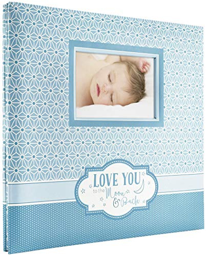 MCS Expandable 10-Page Baby Scrapbook Album with Photo Opening Cover and 12 x 12 Inch Pages, 13.5 x 12.5 Inch, Love You to the Moon and Back