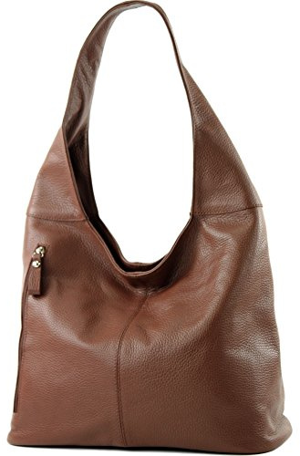 modamoda de T155 Damen Leder Schultertasche, handmade in Italy