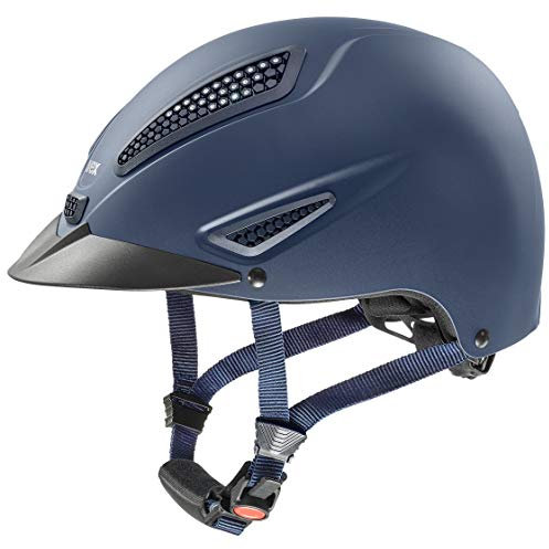 uvex perfexxion II Glamour - robuster Reithelm für Damen und Herren - individuelle Größenanpassung - optimale Belüftung - Blue matt - 55-58 cm