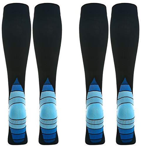 2 Paar Kompressionsstrümpfe Kniestrümpfe Stützstrümpfe Laufsocken für Damen & Herren, Sport, Laufen, Flug, Reisen, Schwangerschaft, Medizinische Kompressionssocken