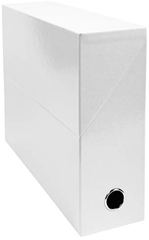 Exacompta - Réf. 89931E - Lot de 5 boîtes transfert Iderama en papier teinté dans la masse - Dos 90 mm - Œillet en métal - Pour format A4 - Dim 25,5 x 34 x 9 cm - Couleur blanc - Livrées montées