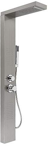 Thermostat-Brausebatterie,304 Edelstahl Duschset,Duschpaneel aus Edelstahl 304 mit Thermostat, Duschstange, Regenduschset Regendusche,HandbrauseWasserfalldusche,15 * 47 * 130cm