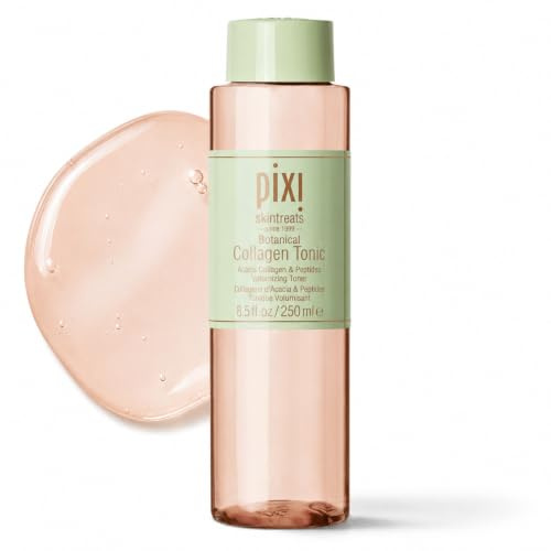 Pixi Botanical Collagen Tonic, Volumizing & Hydrating Toner, Enhanced with Peptides & Botanicals to Firm & Revitalize, Alcohol-Free Daily Moisturizing Toner, 250 Ml 8.5Fl Oz