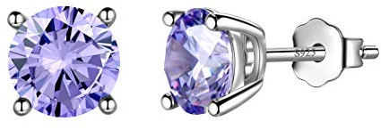 Aurora Tårar Månadssten Örhängen 925 Sterling Silver Månadssten Födelsemånadssten med Cubic Zirconia Smycken Gåvor för kvinnor och män DE0214 e silverpläterad, colore: F-june-alexandrite, cod. DE0214D-EU