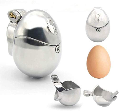 XKCCHW Keuschheitsgürtel Für Männer Keuschheitskäfig Peniskäfig Full Bondage Ei Typ Anti Entgleisung Cb6000 Edelstahl Metall Chastity Cage Peniszaumzeug (Size, 48Mm),43Mm