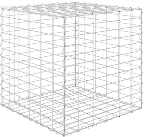 vidaXL Gabionen Hochbeet Würfel Steinkorb Drahtkorb Pflanzkübel Pflanzkorb Blumentopf Blumenkasten Gabione Steingabionen Stahldraht 60x60x60cm