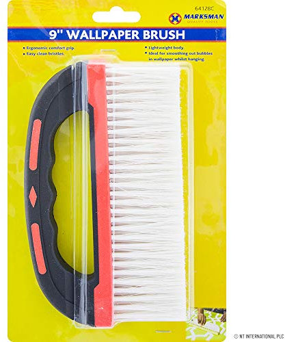 9 Wallpaper Smoother Pasting Brush - With Easy Grip Handle, Soft Bristles | For Pasting, Decorating, Smoothing | Wall Home Diy. Multi Use, Paste Remover
