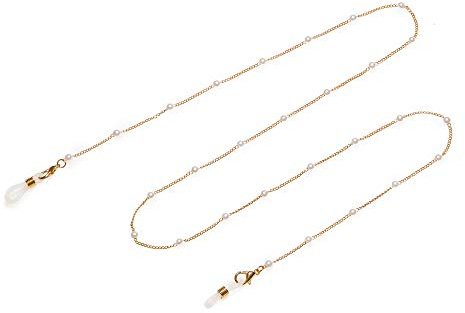 Contacta, Catenina Portaocchiali, Accessori per Occhiali, Catenina Glamour e Piacevole da Indossare, Colore Oro con Perle, 21 g